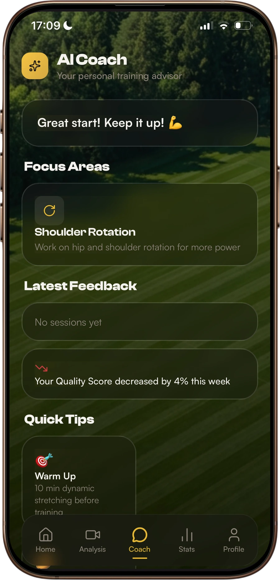 ATHLAITE AI Coach screen
