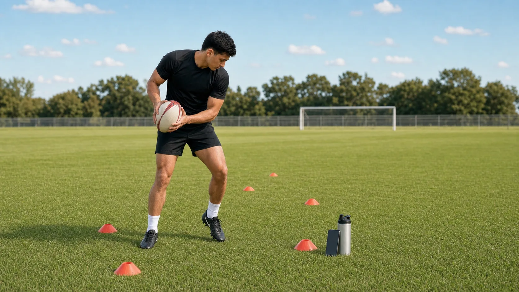 Athlete training and uploading the clip